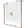 Mexen Velar Duo paroi de baignoire à 2 volets coulissants 160 x 150 cm, transparent, or rose - 896-160-000-02-60