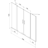 Mexen Velar Duo paroi de baignoire à 2 volets coulissants 160 x 150 cm, transparent, or rose - 896-160-000-02-60