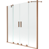 Mexen Velar Duo paroi de baignoire 2 volets coulissants 140 x 150 cm, transparent, cuivre brossé - 896-140-000-02-65