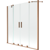 Mexen Velar Duo écran de baignoire à 2 ailes coulissante 150 x 150 cm, transparent, Cuivre brossé - 896-150-000-02-65