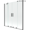 Mexen Velar Duo pare-douche baignoire coulissant à 2 volets 140 x 150 cm, transparent, gris canon brossé - 896-140-000-02-66