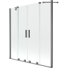 Mexen Velar Duo écran de baignoire à 2 ailes coulissante 160 x 150 cm, transparent, gun gray brossé - 896-160-000-02-66