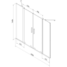 Mexen Velar Duo écran de baignoire à 2 ailes coulissante 160 x 150 cm, transparent, gun gray brossé - 896-160-000-02-66