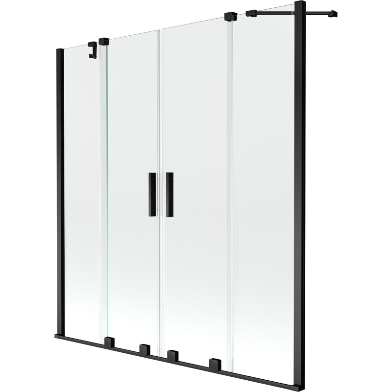Mexen Velar Duo paroi de baignoire 2 volets coulissants 140 x 150 cm, transparent, noir - 896-140-000-02-70