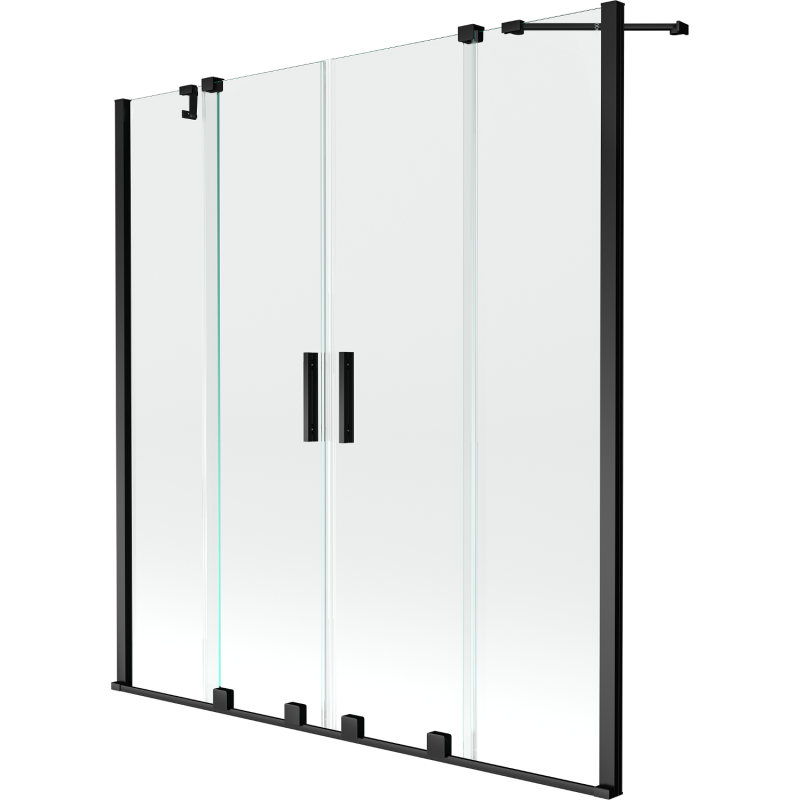 Mexen Velar Duo paroi de baignoire coulissante à 2 volets 140 x 150 cm, transparent, noir - 896-140-000-02-70