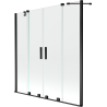 Mexen Velar Duo pare-baignoire 2 volets coulissants 140 x 150 cm, transparent, noir - 896-140-000-02-70