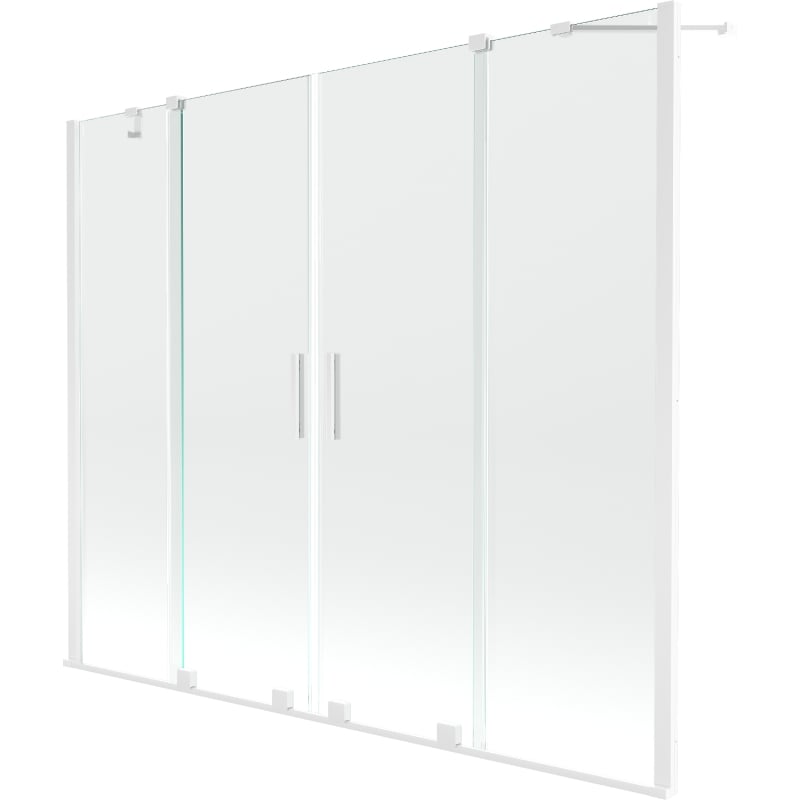 Mexen Velar Duo paroi de baignoire à deux volets coulissants 170 x 150 cm, transparent, blanc - 896-170-000-02-20