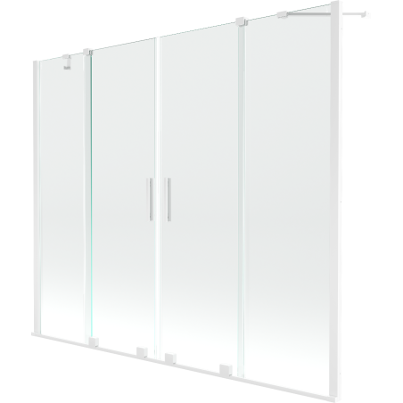 Mexen Velar Duo paroi de baignoire à deux volets coulissants 170 x 150 cm, transparent, blanc - 896-170-000-02-20
