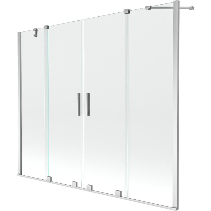 Mexen Velar Duo paroi de baignoire à 2 panneaux coulissants 180 x 150 cm, transparent, chrome - 896-180-000-02-01