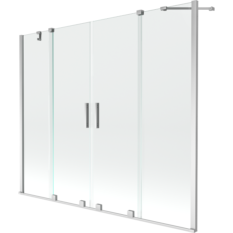 Mexen Velar Duo paroi de baignoire coulissante à 2 sections 200 x 150 cm, transparent, chrome - 896-200-000-02-01