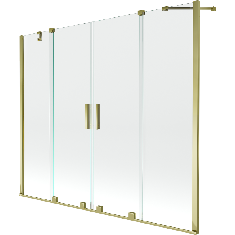 Mexen Velar Duo pare-douche de baignoire à 2 volets coulissants 170 x 150 cm, transparent, doré - 896-170-000-02-50