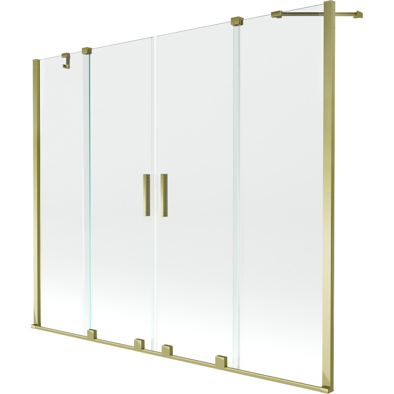 Mexen Velar Duo paroi de baignoire à deux volets coulissants 180 x 150 cm, transparent, doré - 896-180-000-02-50