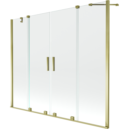 Mexen Velar Duo écran de baignoire à 2 ailes coulissante 180 x 150 cm, transparent, or - 896-180-000-02-50