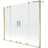 Mexen Velar Duo écran de baignoire à 2 ailes coulissante 200 x 150 cm, transparent, or - 896-200-000-02-50