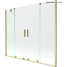 Mexen Velar Paroi de baignoire duo à 2 volets coulissants 200 x 150 cm, transparent, or brossé - 896-200-000-02-55