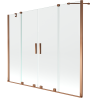 Mexen Velar Duo paravent de baignoire à 2 panneaux coulissants 170 x 150 cm, transparent, or rose - 896-170-000-02-60