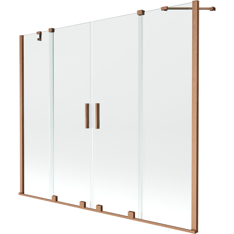 Mexen Velar Duo pare-baignoire à 2 volets coulissants 180 x 150 cm, transparent, cuivre brossé - 896-180-000-02-65