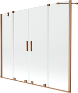 Mexen Velar Duo écran de baignoire à 2 ailes coulissante 180 x 150 cm, transparent, Cuivre brossé - 896-180-000-02-65