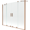 Mexen Velar Duo écran de baignoire à 2 ailes coulissante 200 x 150 cm, transparent, Cuivre brossé - 896-200-000-02-65