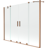 Mexen Velar Duo paroi de baignoire 2 panneaux coulissants 200 x 150 cm, transparent, cuivre brossé - 896-200-000-02-65