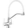 Mexen Duo robinet de cuisine, chrome/blanc - 671701-02