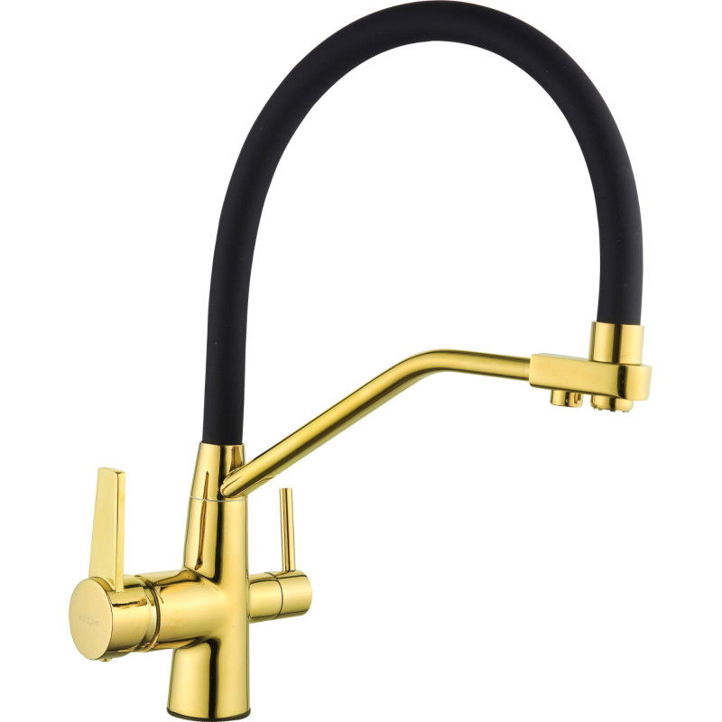 Mexen Duo robinet de cuisine, or/noir - 671701-57