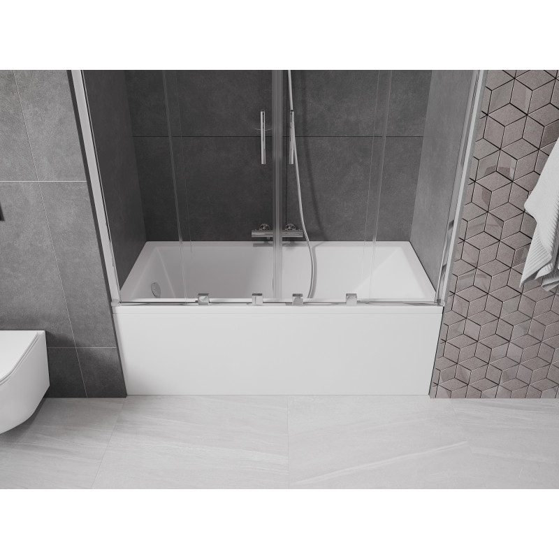 Mexen Velar Duo paroi de baignoire coulissante à 2 vantaux 140 x 150 cm, transparent, chrome - 896-140-000-02-01