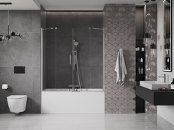 Mexen Velar Duo paroi de bain coulissante à 2 volets 150 x 150 cm, transparent, chromé - 896-150-000-02-01