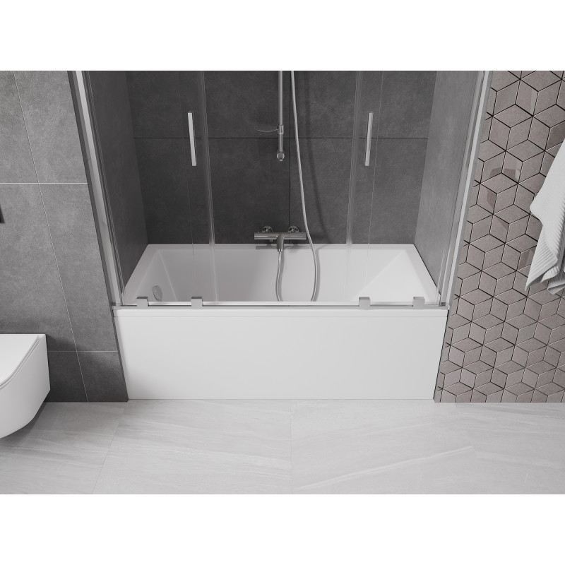 Mexen Velar Duo paroi de baignoire à 2 volets coulissants 160 x 150 cm, transparent, chrome - 896-160-000-02-01