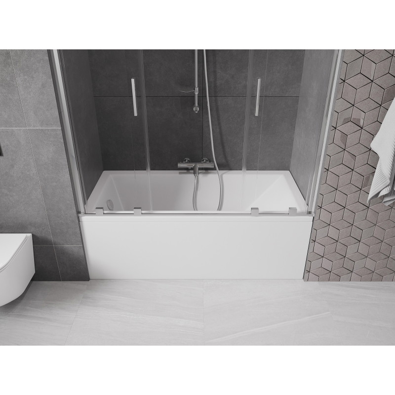 Mexen Velar Duo paroi de baignoire coulissante à 2 volets 160 x 150 cm, transparent, chrome - 896-160-000-02-01