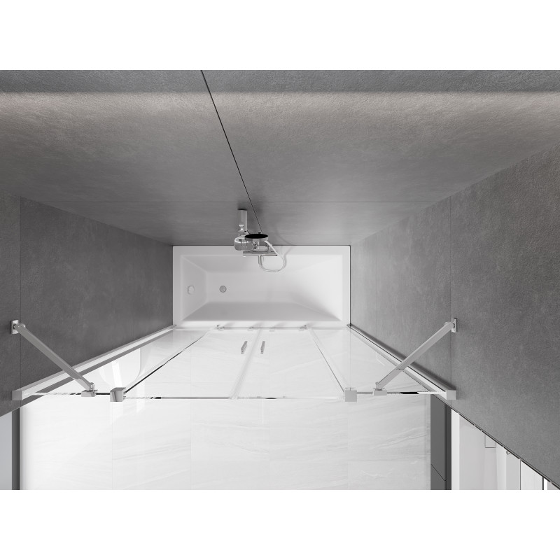 Mexen Velar Duo paroi de baignoire à 2 volets coulissants 160 x 150 cm, transparent, chrome - 896-160-000-02-01