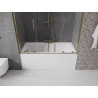 Mexen Velar Duo paroi de baignoire à 2 volets coulissants 150 x 150 cm, transparent, doré - 896-150-000-02-50