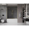 Mexen Velar Paroi de douche Duo à 2 panneaux coulissants 150 x 150 cm, transparent, or brossé - 896-150-000-02-55