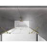 Mexen Velar Paroi de douche Duo à 2 panneaux coulissants 150 x 150 cm, transparent, or brossé - 896-150-000-02-55