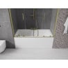 Mexen Velar Paroi de baignoire duo coulissante à 2 volets 160 x 150 cm, transparent, or brossé - 896-160-000-02-55