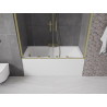 Mexen Velar Duo paravent de baignoire 2 volets coulissants 140 x 150 cm, transparent, or brossé - 896-140-000-02-55