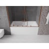 Mexen Velar Duo paroi de baignoire à 2 volets coulissants 160 x 150 cm, transparent, or rose - 896-160-000-02-60