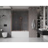 Mexen Velar Duo paroi de baignoire à 2 panneaux coulissants 150 x 150 cm, transparent, cuivre brossé - 896-150-000-02-65