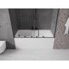 Mexen Velar Duo paroi de baignoire coulissante 2 vantaux 160 x 150 cm, transparent, noir - 896-160-000-02-70