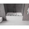 Mexen Velar Duo pare-douche baignoire coulissant à 2 volets 140 x 150 cm, transparent, gris canon brossé - 896-140-000-02-66