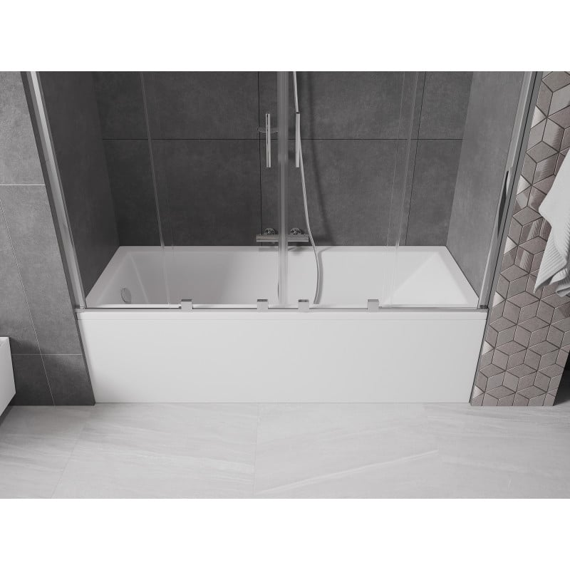 Mexen Velar Duo écran de baignoire 2 volets coulissants 180 x 150 cm, transparent, chrome - 896-180-000-02-01