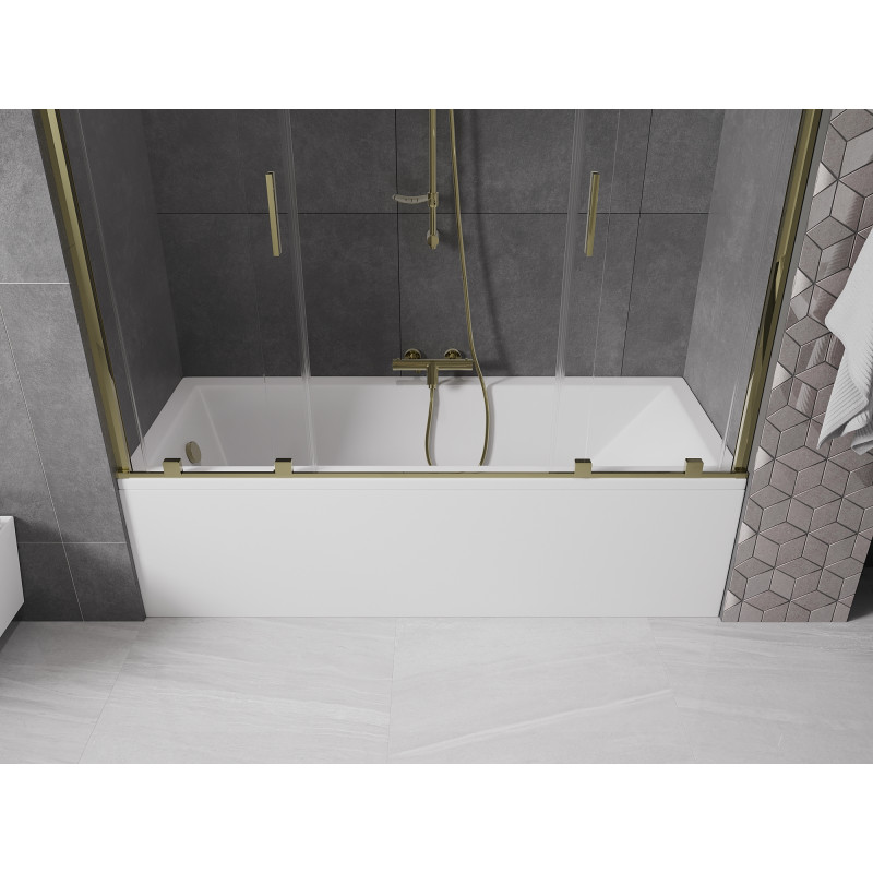 Mexen Velar Duo pare-douche de baignoire à 2 volets coulissants 170 x 150 cm, transparent, doré - 896-170-000-02-50