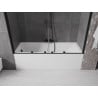 Mexen Velar Duo paravent de baignoire coulissant à 2 volets 170 x 150 cm, transparent, noir - 896-170-000-02-70