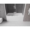 Mexen Velar Duo paroi de baignoire à 2 volets coulissants 140 x 150 cm, transparent, blanc - 896-140-000-02-20
