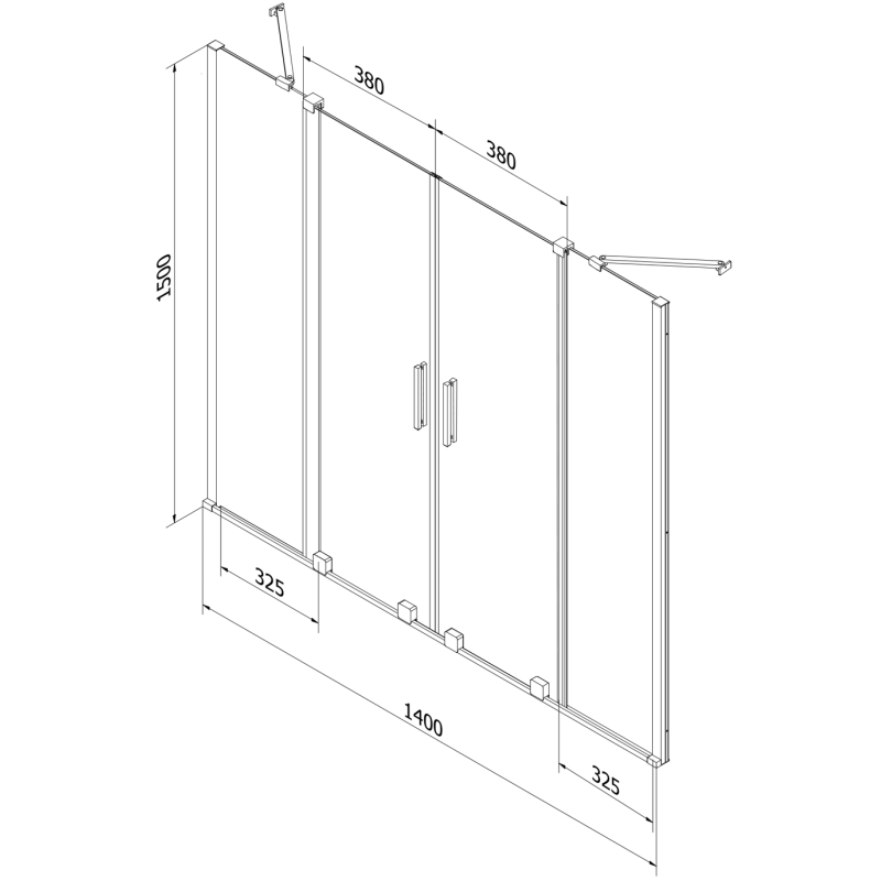 Mexen Velar Duo paroi de baignoire à 2 battants coulissants 140 x 150 cm, transparent, doré - 896-140-000-02-50