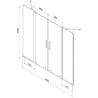 Mexen Velar Duo pare-douche baignoire coulissant à 2 volets 140 x 150 cm, transparent, gris canon brossé - 896-140-000-02-66