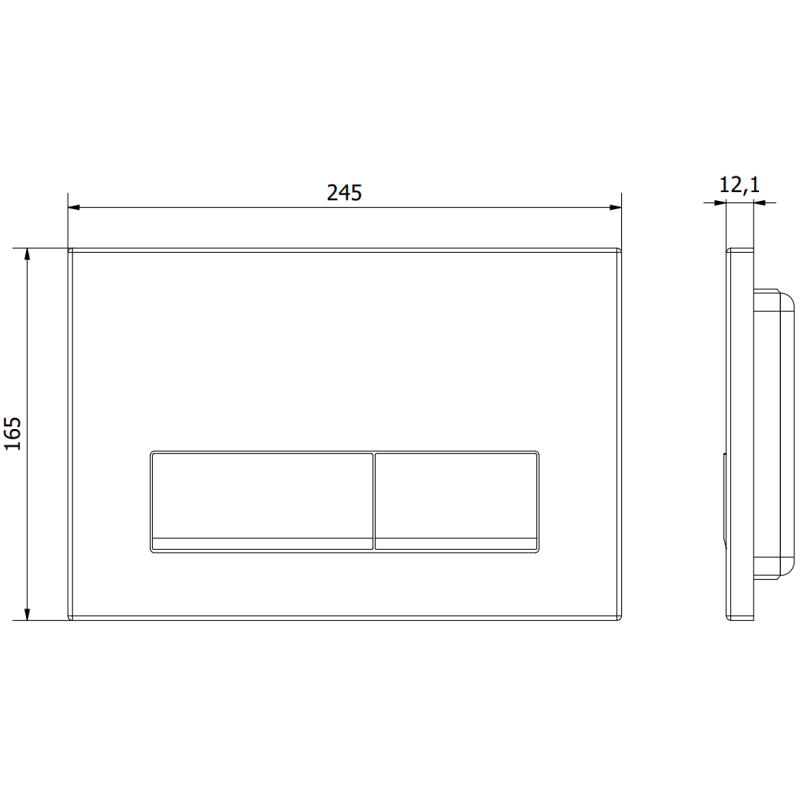 Mexen Fenix 12 bouton de chasse d'eau, noir mat - 601203