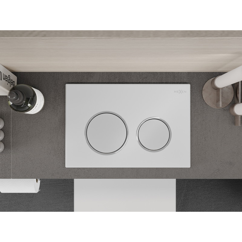 Mexen Fenix 07 XS bouton de chasse d'eau, blanc mat - 600720