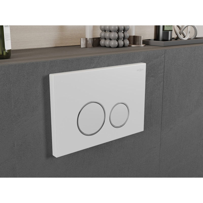 Mexen Fenix 05  bouton de chasse d'eau, blanc mat - 600520