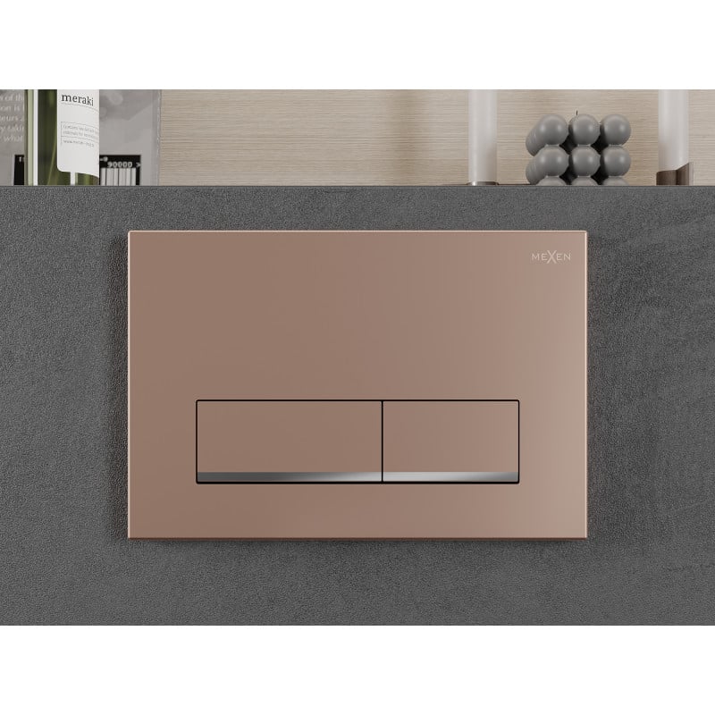 Mexen Fenix 12 bouton de chasse d'eau, or rose - 601205